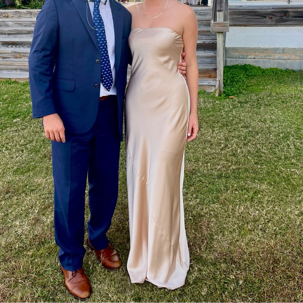 Show me your mumu - strapless Tube dress in champagne satin